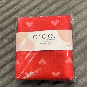 Crea 2 Double Sided-Hand Towels valentines collection nwt